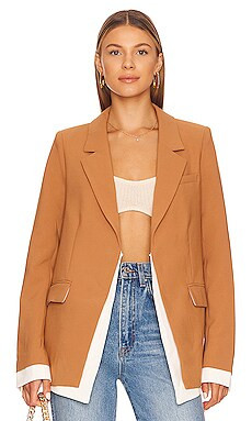 Favorite Daughter Kelly Blazer in Camel Multi from Revolve.com | Revolve Clothing (Global)