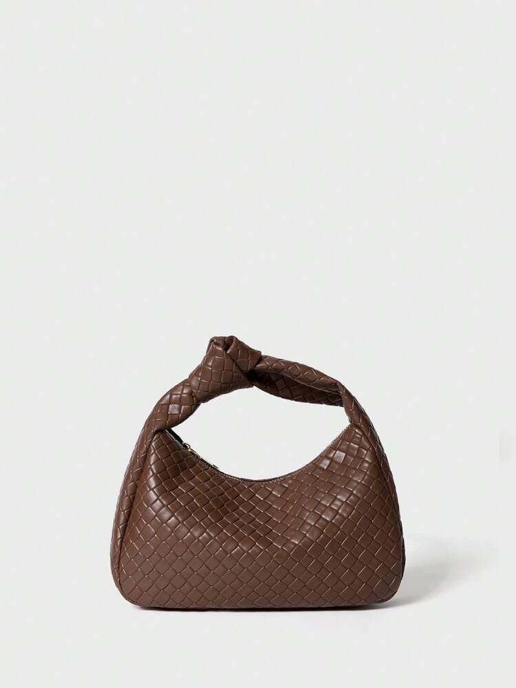 SHECARRY Women Top Handle Bags PU Leather For Business/Commute/Work/Office CasualOld Money Style Quiet Luxury Chic Knitting Handbag Woven Bag For Teacher Nurse Stylish | SHEIN