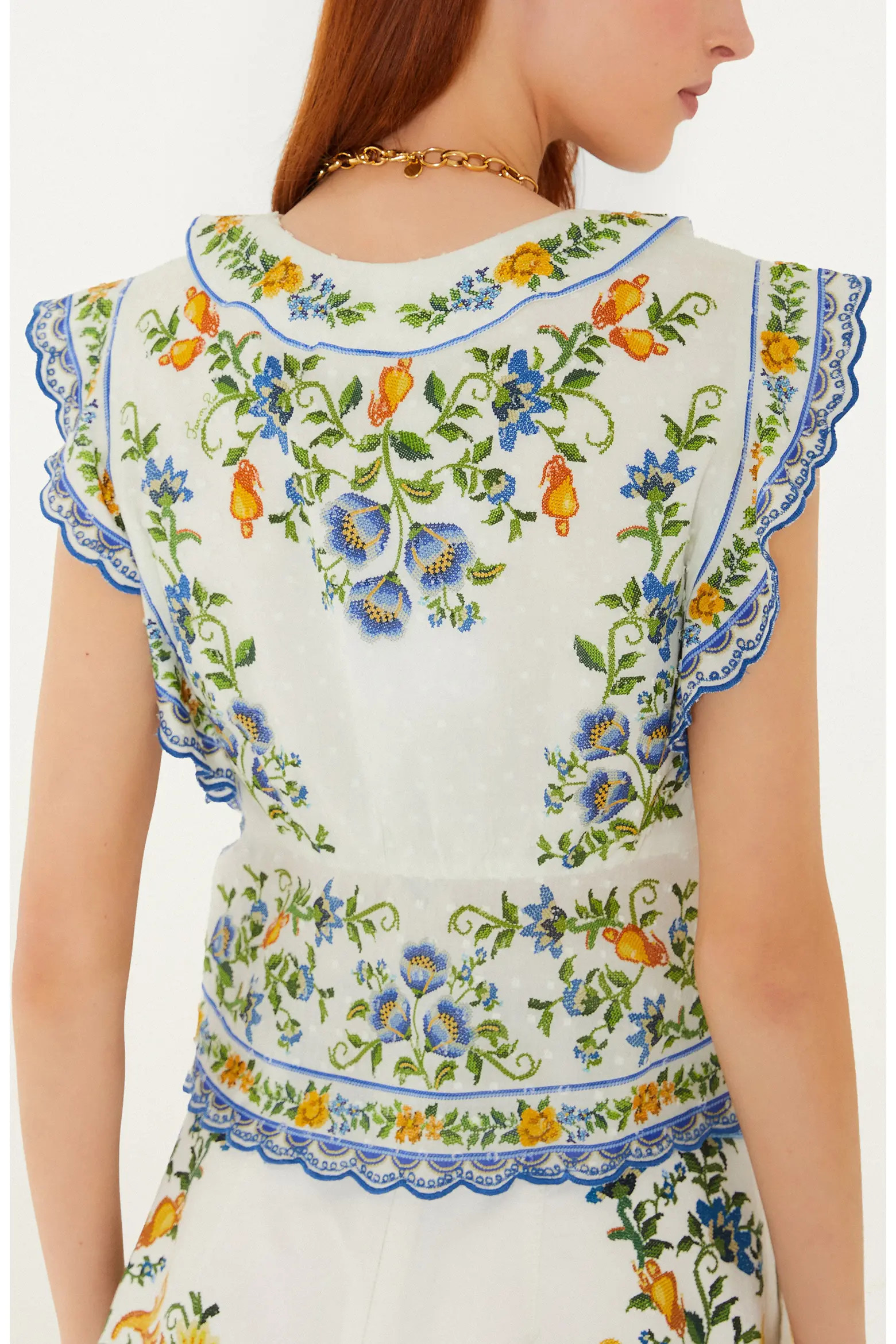 FARM Rio Emily Floral Deep V-neck Tie Front Top (Women) | Nordstrom | Nordstrom