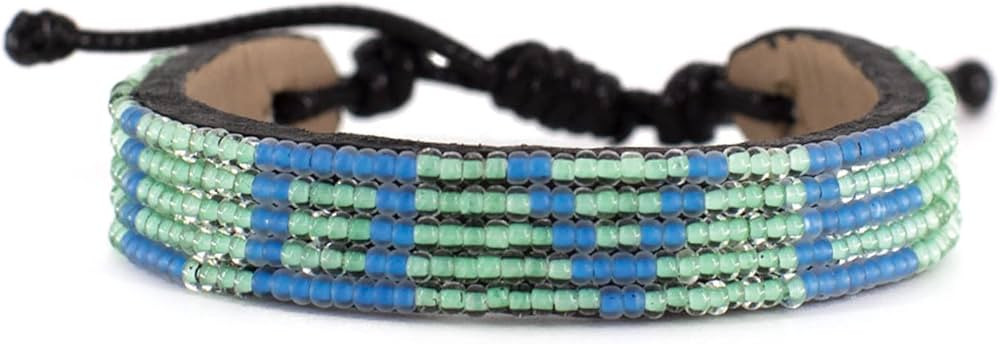 Ubuntu Life Love Beaded Leather Bracelet – Handmade Glass Bead Bracelet with Slide Closure and ... | Amazon (US)