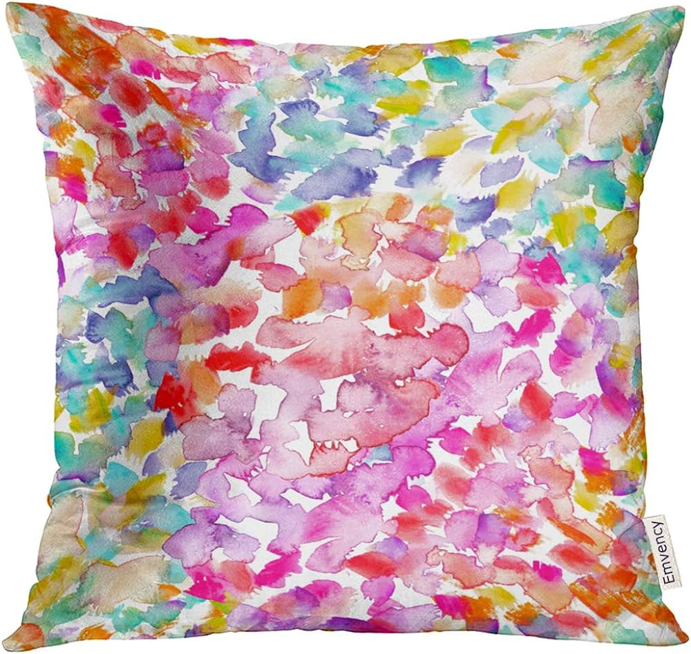 Emvency Throw Pillow Cover Green Polka Pattern with Bright Pink Turquoise Blue and Yellow Dots St... | Amazon (US)