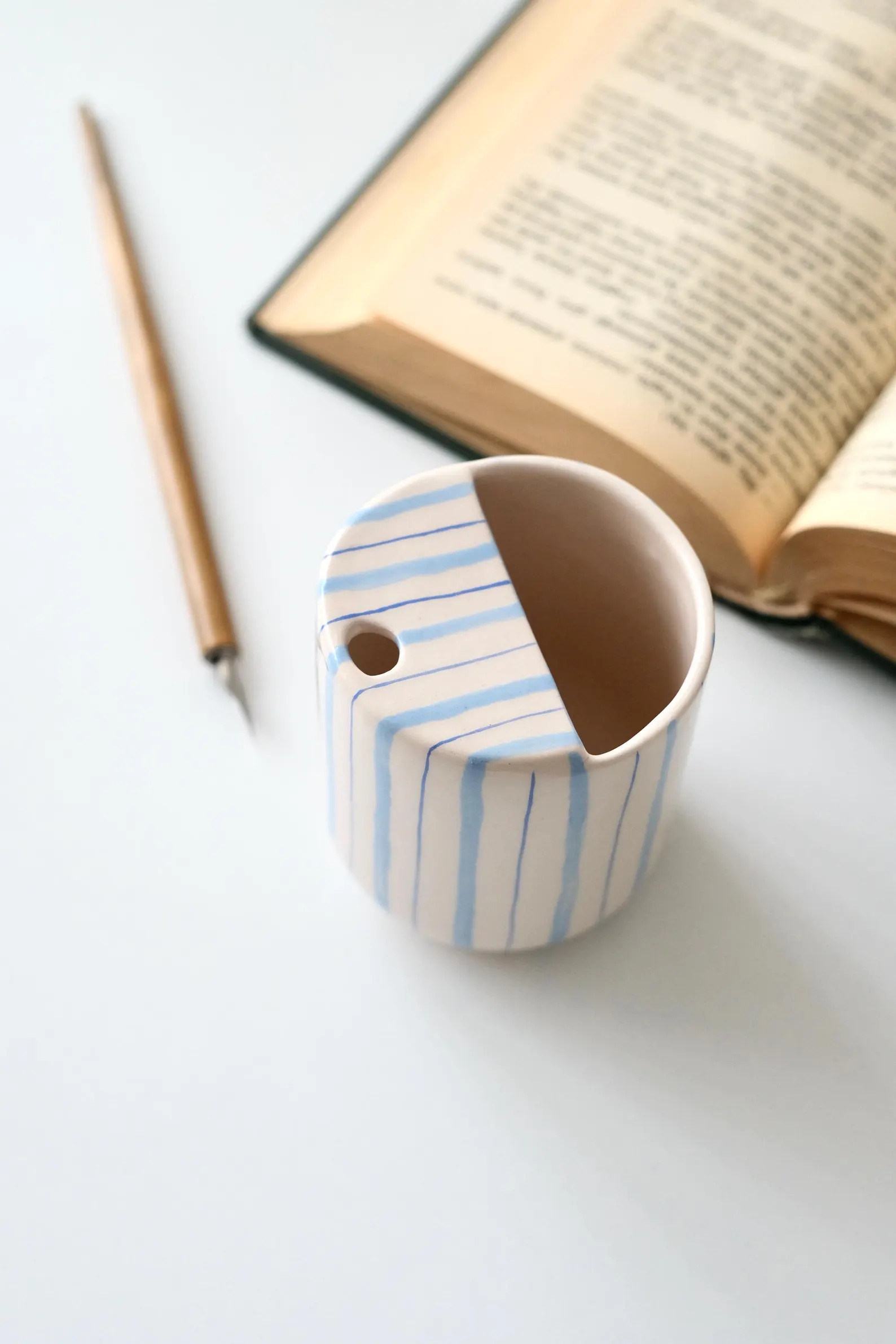 Travel Ceramic Tumbler, Minimalist To-go Cup, Hand Thrown Pottery Mug, Rustic Sip Mug, Lemonade C... | Etsy (US)