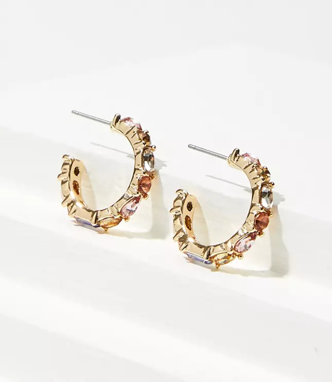 Stone Hoop Earrings | LOFT