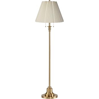 360 Lighting Dyna 58" Tall Antique Brass Knife Pleat Shade Floor Lamp | Amazon (US)