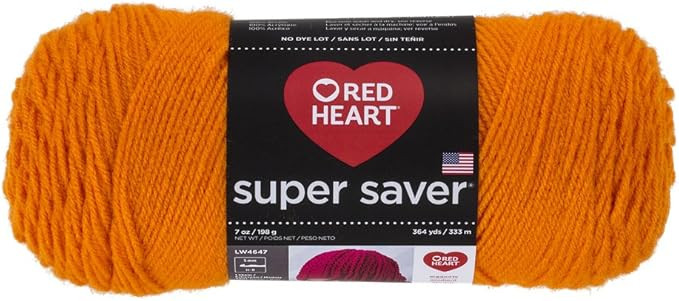 Red Heart Super Saver Yarn, Pumpkin | Amazon (US)