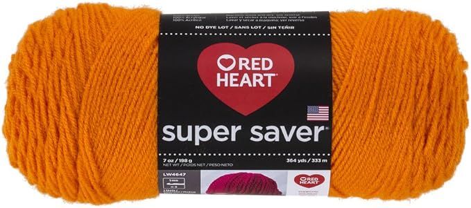 Red Heart Super Saver Yarn, Pumpkin | Amazon (US)