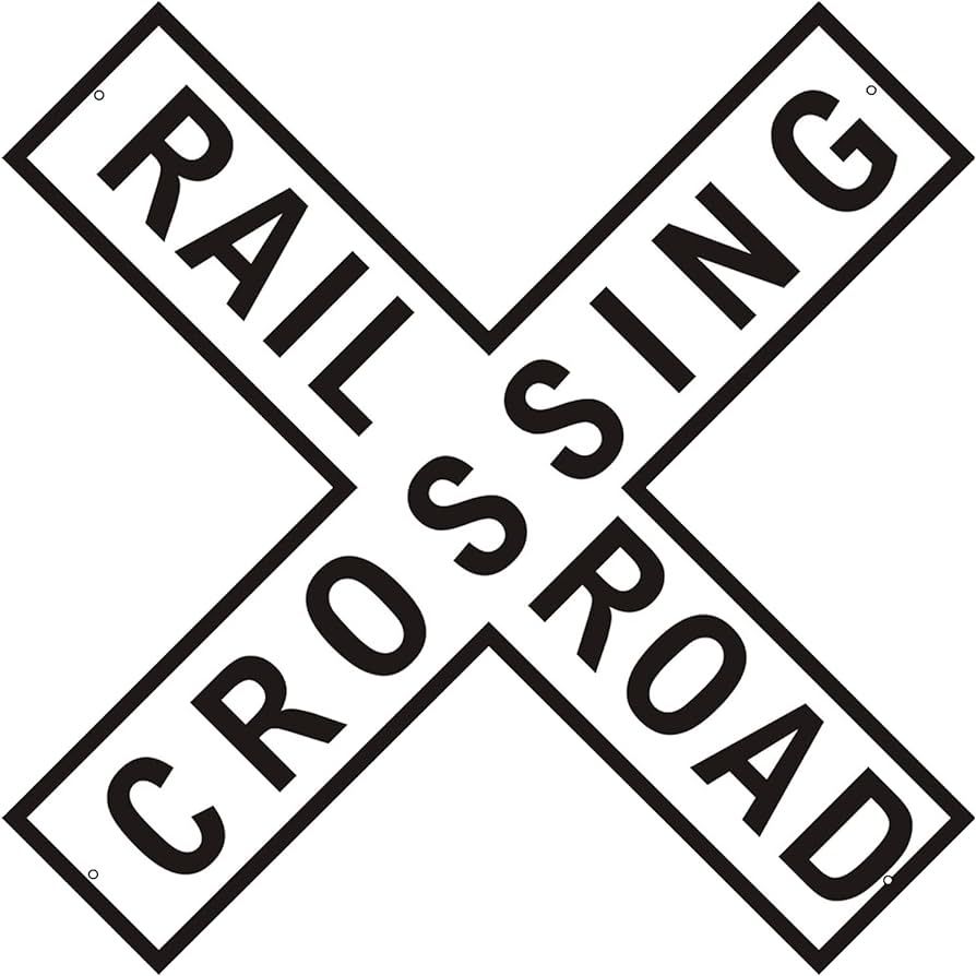 Rogue River Tactical Funny Metal Railroad Crossing XING Tin Sign, 12x12 Inch, Wall Décor | Amazon (US)