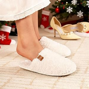 EverFoams Women's Fuzzy Slip-on Slippers Warm Cozy Soft Lightweight Memory Foam Indoor House Shoe... | Amazon (US)