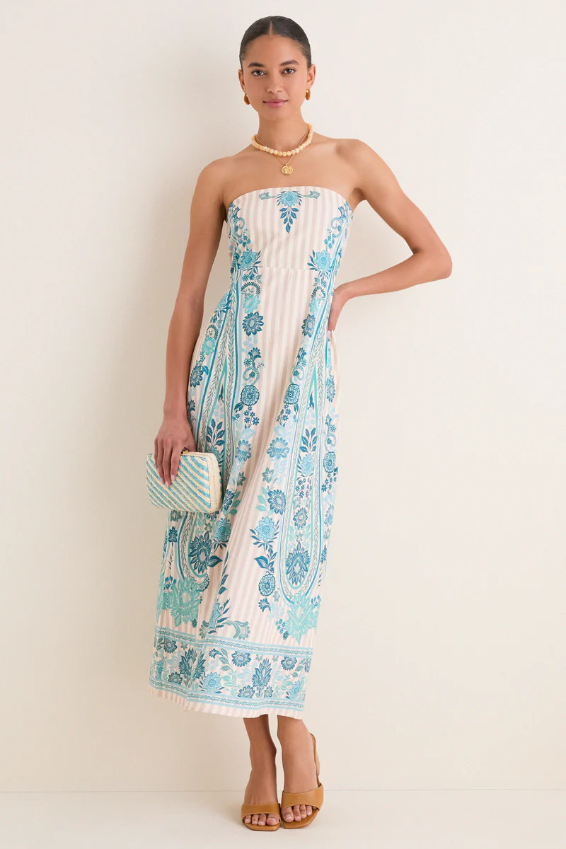 Paisley Stripe Dalton Midi Dress | Tuckernuck (US)