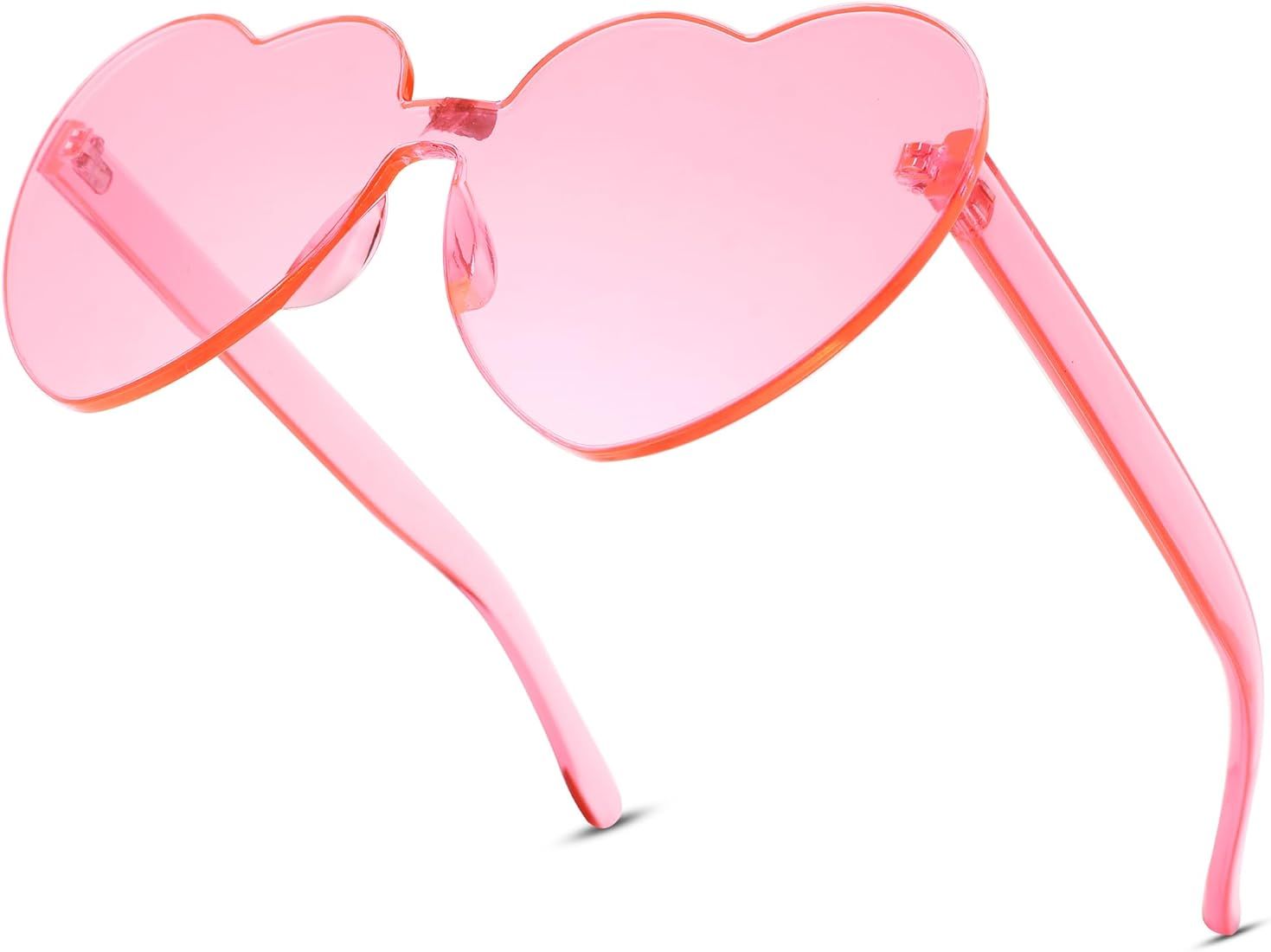 Pro Acme Heart Sunglasses for Women Candy Color Transparent Rimless Heart Girls Cute Shaped Fashi... | Amazon (US)