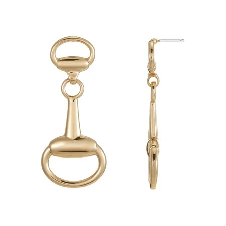 Scenario Horsebit Drop Earrings, Gold-Tone | Walmart (US)
