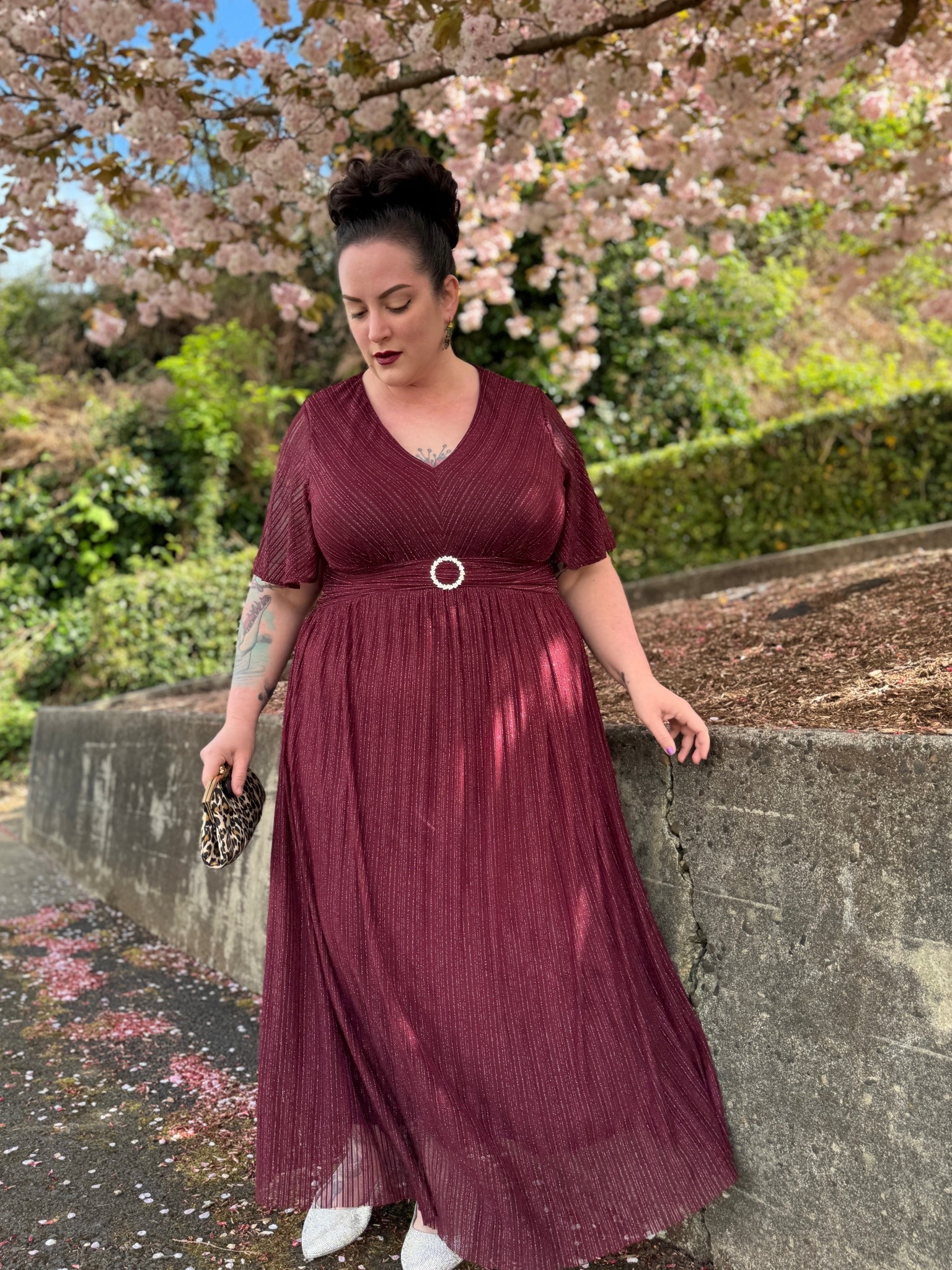 Plus size formal dresses with tinsel stripe and attached belt 

#LTKWedding #LTKFindsUnder100 #LTKPlusSize