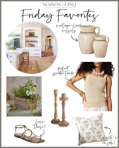 This week’s Friday Favorites include lots of Amazon finds like gorgeous vessels, the cutest sweater tank, strappy sandals, beachy sweaters, PB pillows on sale, and so much more!

#summerdecor #homedecor #planter #candleholders #throwpillow #summersandals 

#LTKFindsUnder50 #LTKHome #LTKSeasonal
