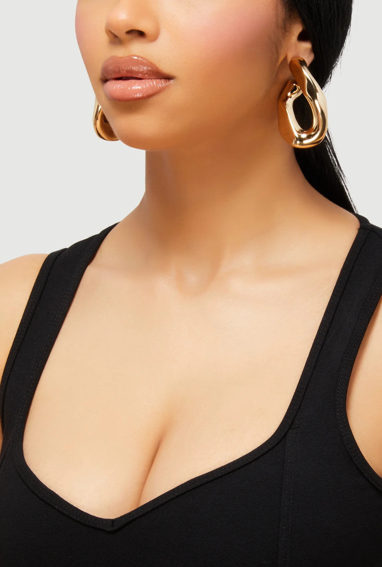 Abstract Chunky Chain Hoop Earrings | Rainbow Shops