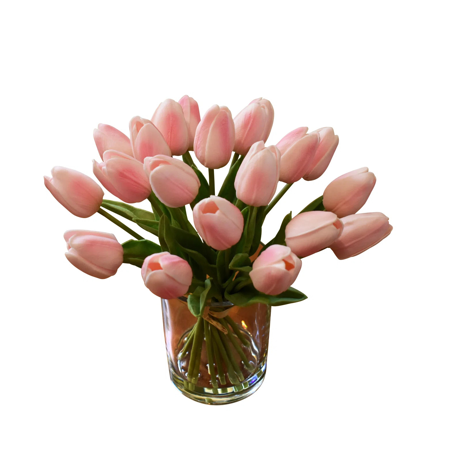 Primrue Real Touch Tulip Floral Arrangement In Glass Vase With Faux Water | Wayfair | Wayfair North America