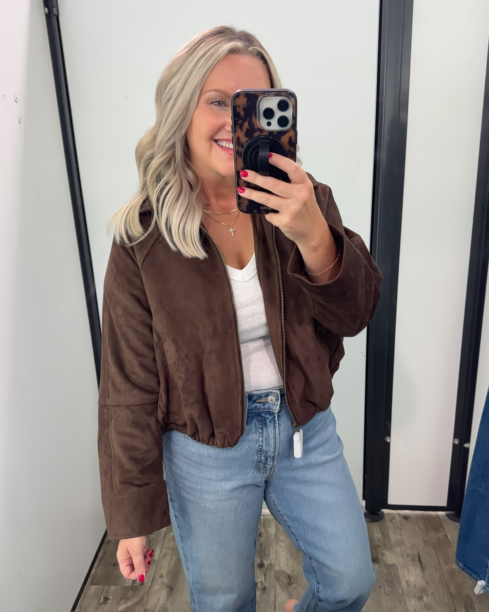 A brown suede jacket is the fall layer I reach for again and again 🤎 The soft texture and rich color instantly make any outfit feel more seasonal. Pair it with denim, dresses, or trousers for an easy elevated fall look.

brown suede jacket, suede jacket, fall jacket, brown jacket, fall layering, suede outerwear, casual fall outfit, neutral fall style, fall fashion, everyday fall outfit, lovelylifestyling

#LTKootd #LTKSeasonal #LTKdayinmylife