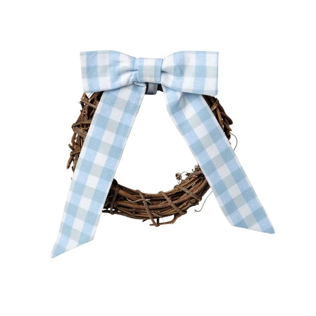 Cailíní Coastal Grapevine Wreath with Gingham Bow | Cailini Coastal