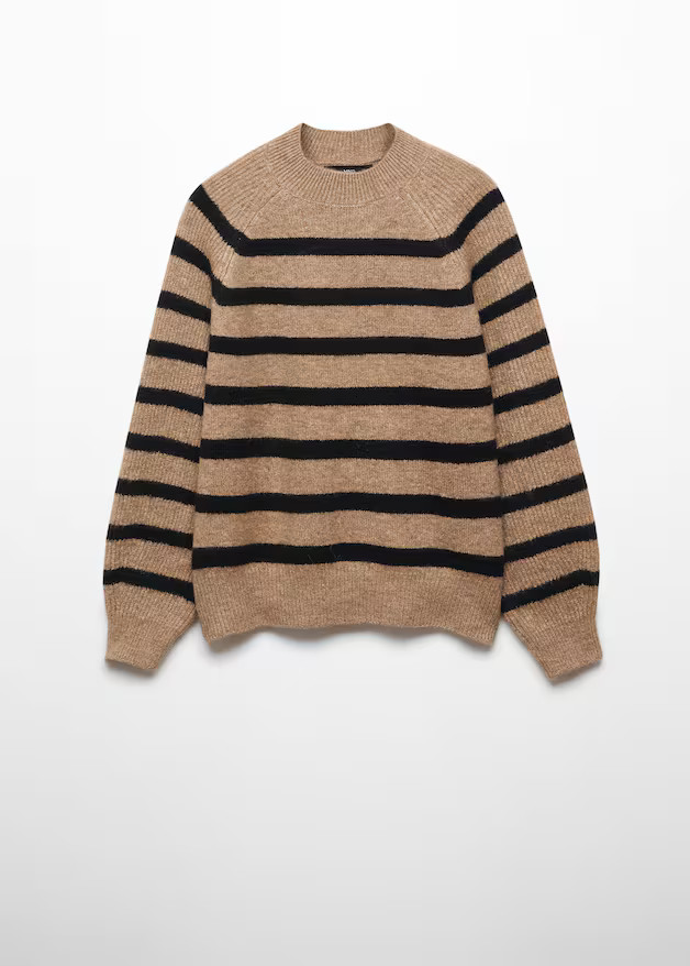 Round-neck striped sweater -  Women | Mango USA | MANGO (US)