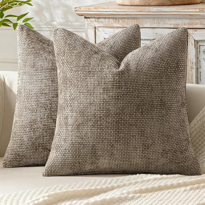 MIULEE Pack of 2 Couch Throw Pillow Covers 20x20 Inch Neutral Khaki Modern Boho Accent Decorative... | Amazon (US)