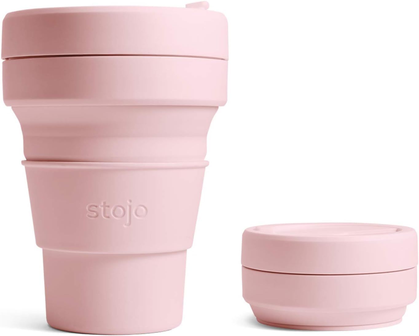 Stojo On The Go Coffee Cup | Pocket Size Collapsible Silicone Travel Cup – Carnation Pink, 12oz... | Amazon (US)