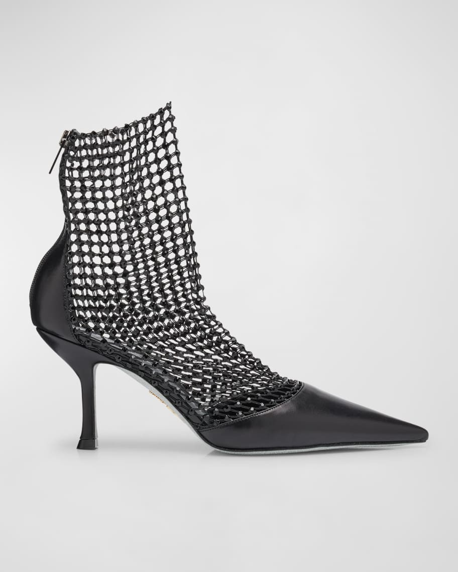 Rene Caovilla Galaxia Crystal Net Leather Pumps | Neiman Marcus