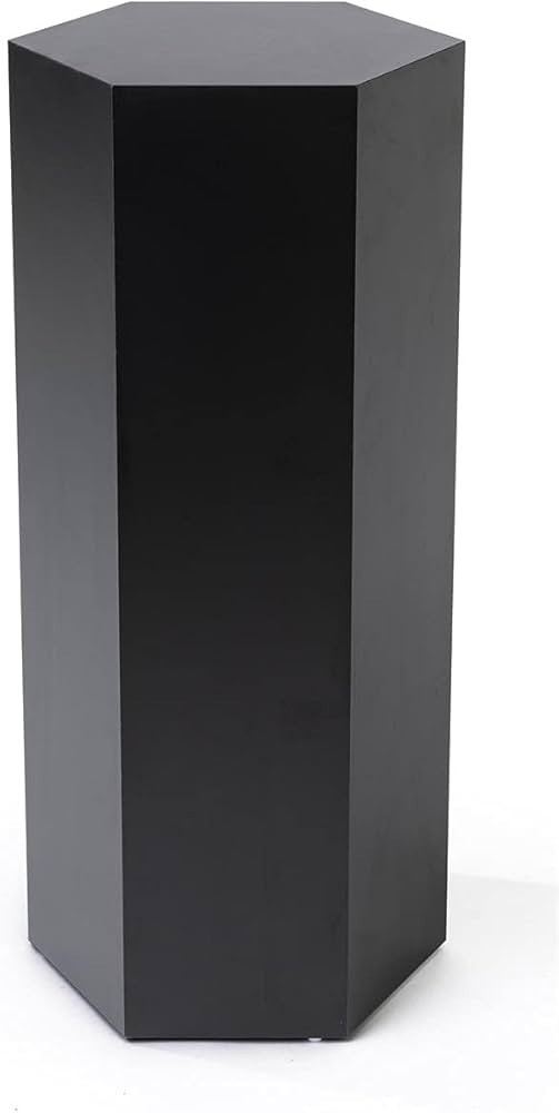 Displays2go Hexagon Riser Pedestal, Laminate, 30-inch Tall - Black (SMHEXPD30BLK) | Amazon (US)