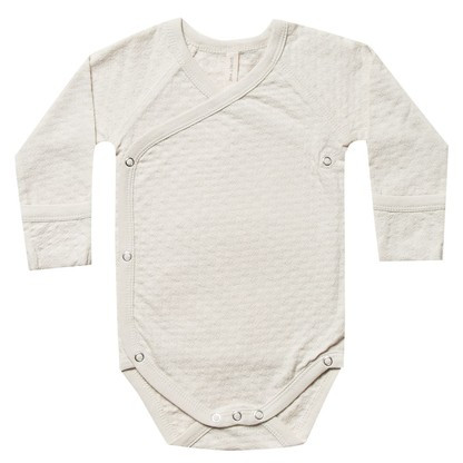 Pointelle Kimono Bodysuit, Pebble | SpearmintLOVE