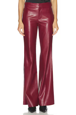 Alice + Olivia Andrew Vegan Leather Midrise Bootcut Slim Pant in Oxblood from Revolve.com | Revolve Clothing (Global)