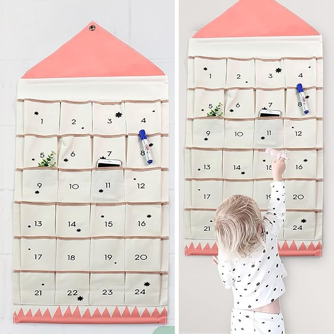 Christmas Advent Calendar with Pockets Wall Hanging Bag for Home Xmas Countdown Decoration,24 Cou... | Amazon (US)