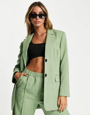 ASOS DESIGN straight suit blazer in green | ASOS (Global)