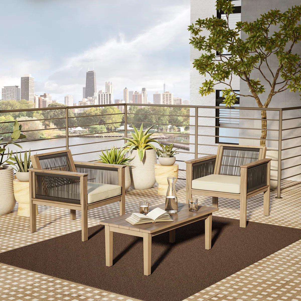 Dihain Acacia 2 - Person Patio Conversation Sets with Cushions | Wayfair North America