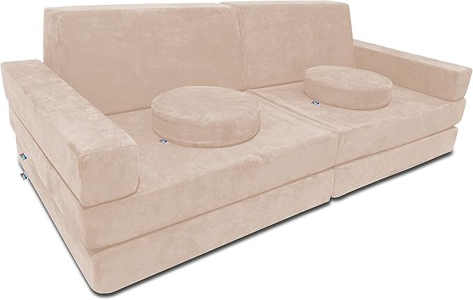 Mod Blox 10 Piece Soft Furniture Playset Modular Microsuede Foam Play Couch for Creative Kids (Ta... | Amazon (US)