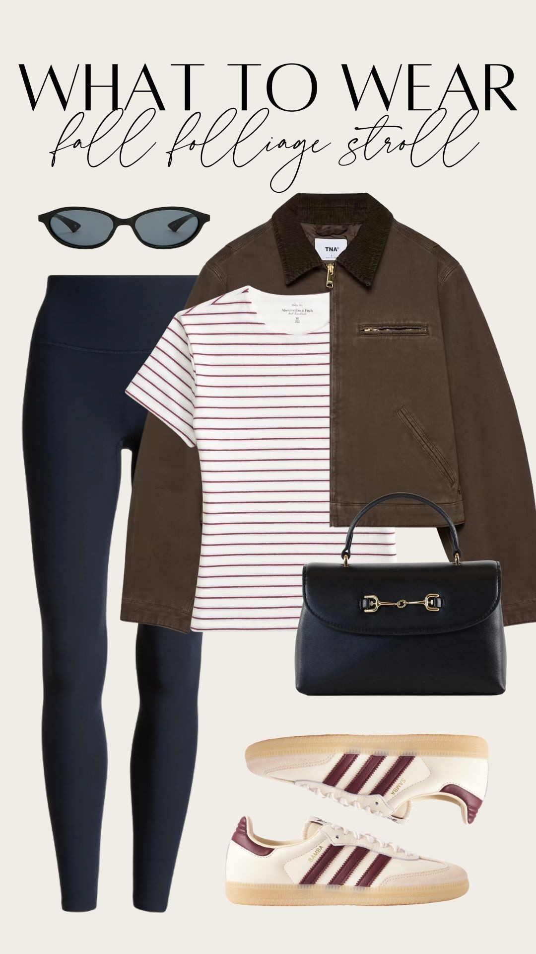 What to Wear: Fall Foliage Stroll

Fall capsule wardrobe. Fall outfits. Barn jacket, striped tee, black leggings, adidas sneakers. 

#LTKTravel #LTKActive #LTKFindsUnder100