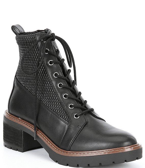 Avelli Leather Lace-Up Combat Booties | Dillards