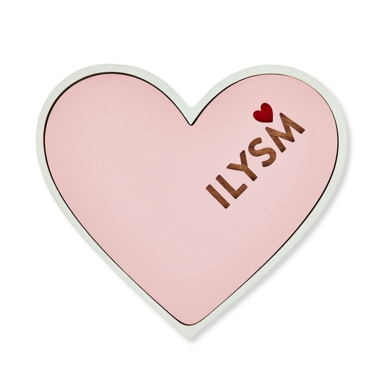 Valentine's Day 5 in Wood ILYSM Heart Tabletop Sign Decoration, Pink, by Way To Celebrate - Walma... | Walmart (US)