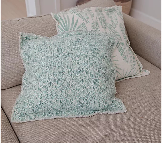 Set of (2) 20" Coastal Printed Pillows by Lauren McBride - QVC.com | QVC