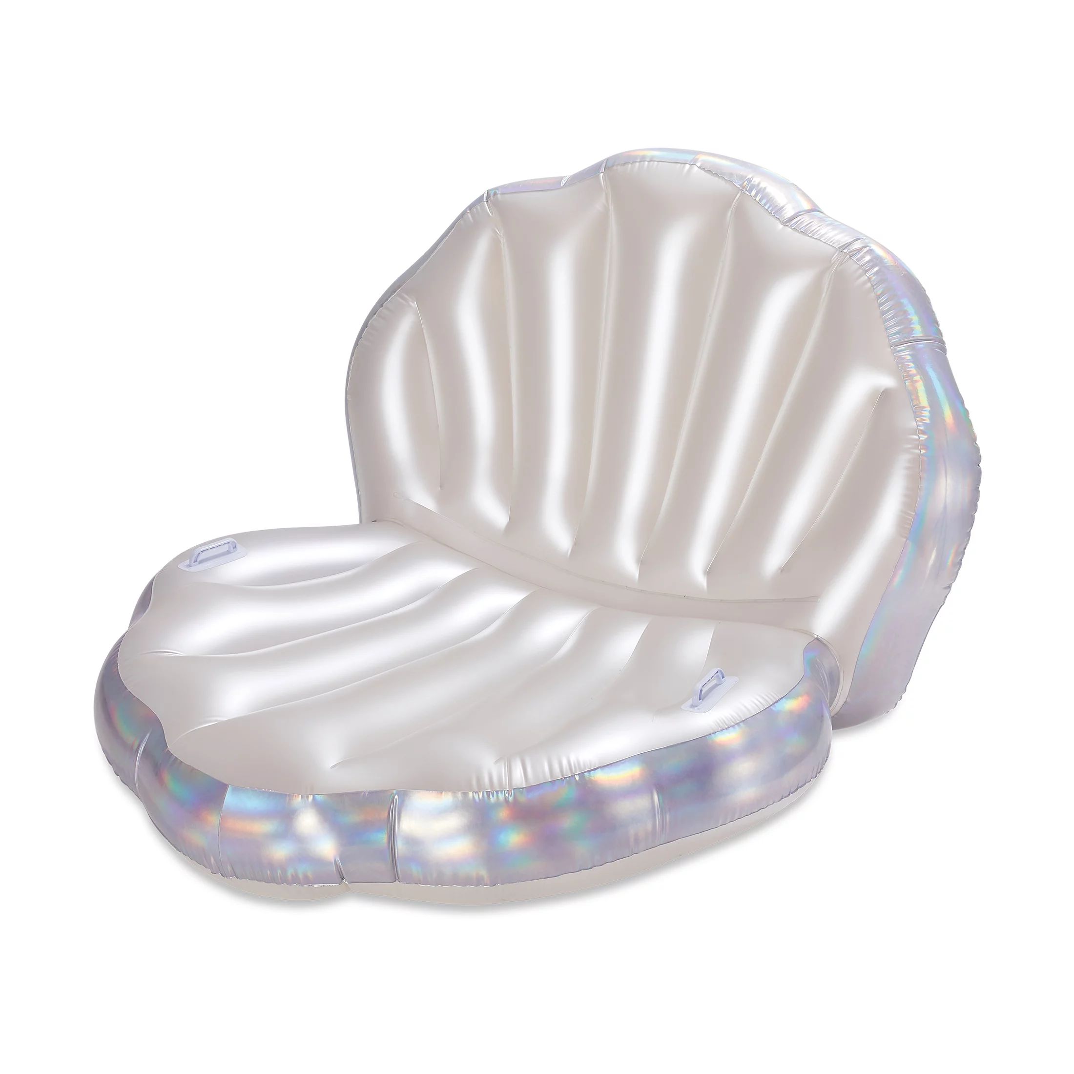 Play Day Inflatable Holographic Seashell Pool Float, Holographic Silver, for Adults, Unisex | Walmart (US)