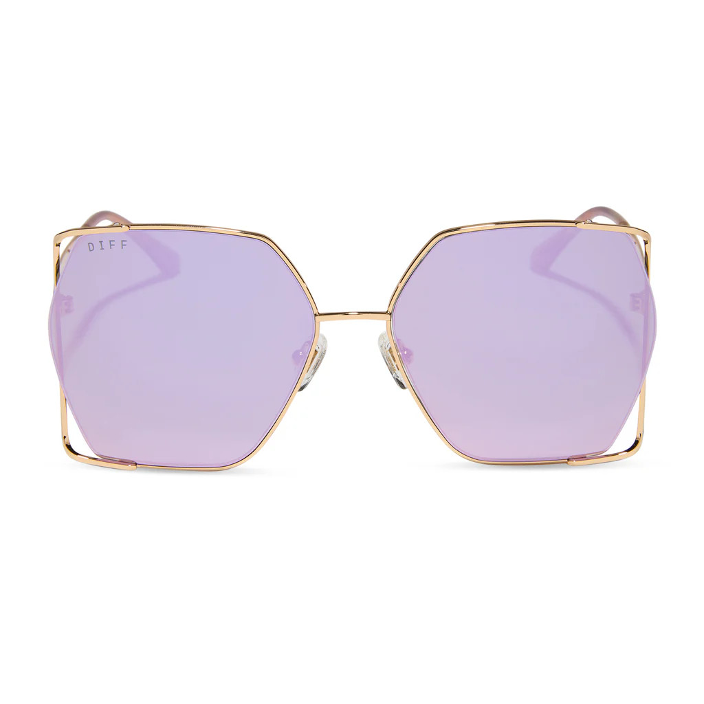 DONNA IV - GOLD + TAUPE MIRROR SUNGLASSES | DIFF Eyewear
