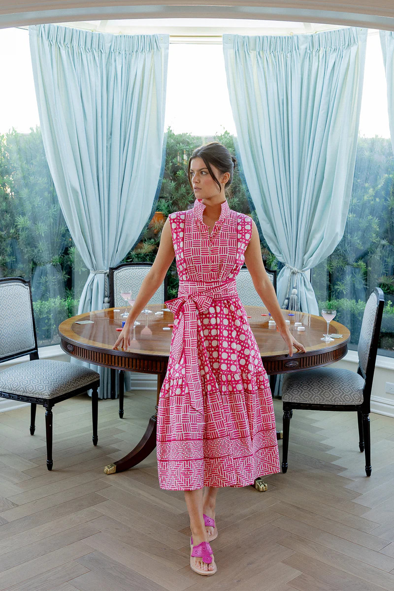 Sleeveless SUE SARTOR Flounce | Fuchsia Caning | SUE SARTOR