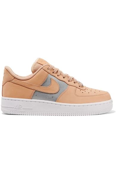 Nike - Nike Air Force 1 Nubuck And Metallic Leather Sneakers - Sand | NET-A-PORTER (US)