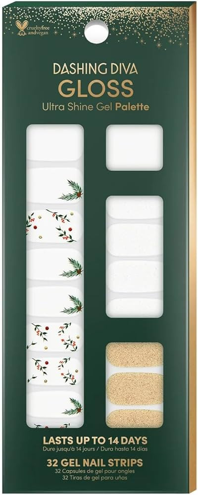 Dashing Diva Gloss Nail Strips - Mistletoe Kiss | UV Free, Chip Resistant, Long Lasting Gel Nail ... | Amazon (US)