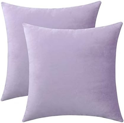 Jeneoo Comfy Soft Thick Velvet Throw Pillow Cases for Sofa Couch, Decorative Solid Square Cushion... | Amazon (US)