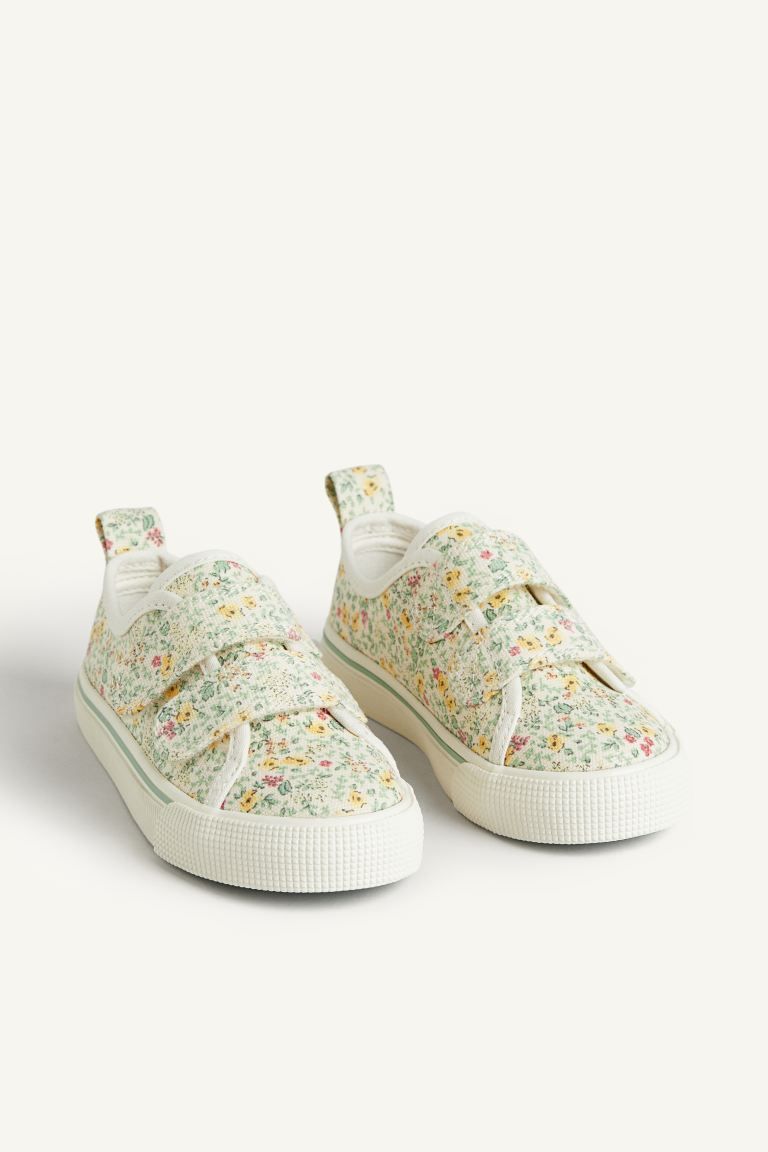Floral-patterned Canvas Sneakers - White/floral - Kids | H&M US | H&M (US + CA)