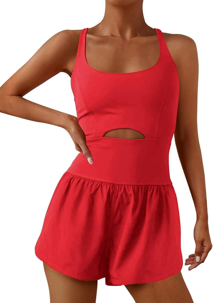 ReachMe Womens Running Onesie Workout Rompers Athletic Romper One Piece Outfits Exercise Jumpsuit... | Amazon (US)