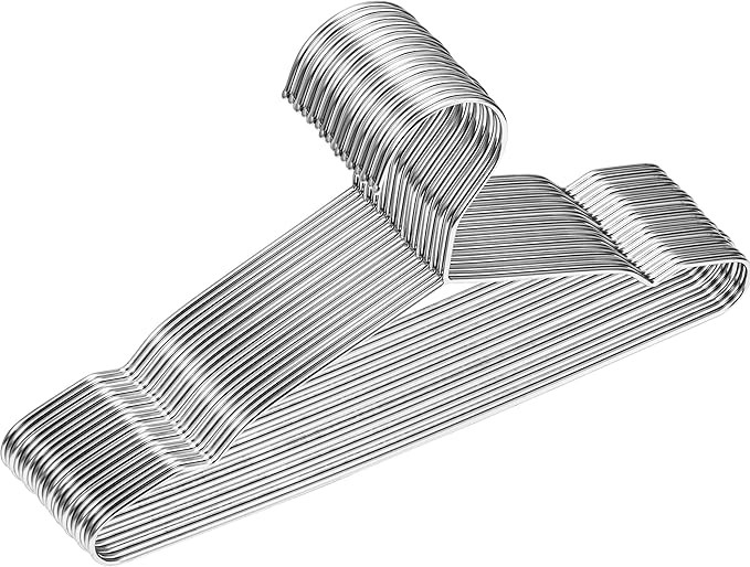 Baby Hangers, 50 Pack Stainless Steel 12.6 Inch Baby Clothes Hangers Heavy Duty Non-Slip Space Sa... | Amazon (US)