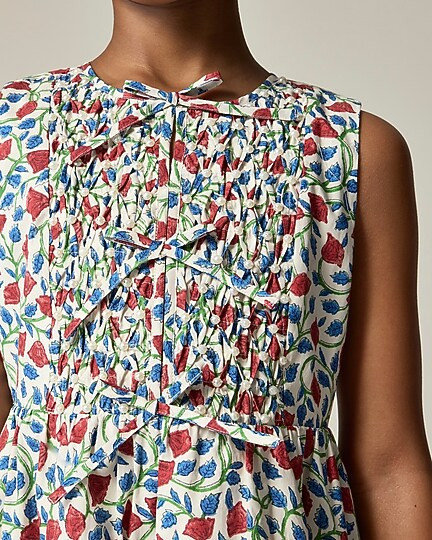 Girls' smocked floral dress with pearl embellishments | J. Crew US