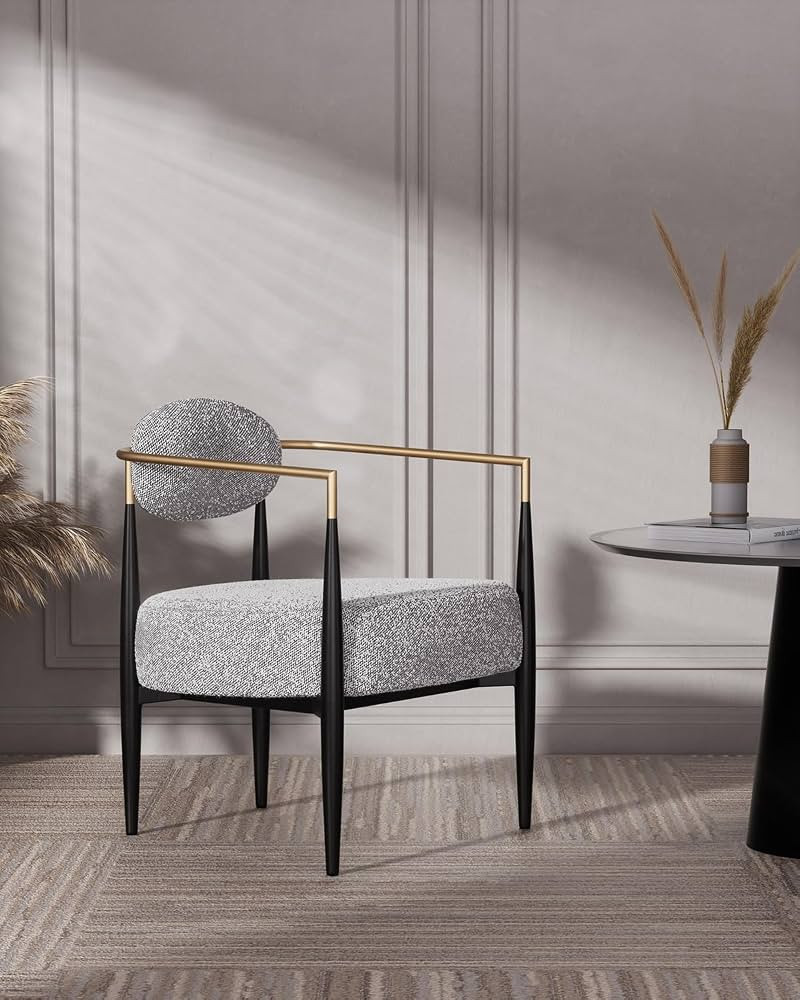 Modern Fort Boucle Dining Chair, Modern Dining Chairs with Thick Plush Upholstery Cushions and Sl... | Amazon (US)