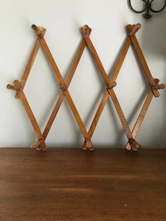 Vintage Accordion Style 10 Peg Rack; Hat Rack; Jewelry Rack | Etsy (US)