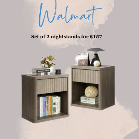 Modern set of 2 nightstands under $160 on sale! @walmart #walmartfinds #walmarthome #walmartplus, bedroom makeover, bedroom inspo 

#LTKstyletip #LTKhome #LTKsalealert