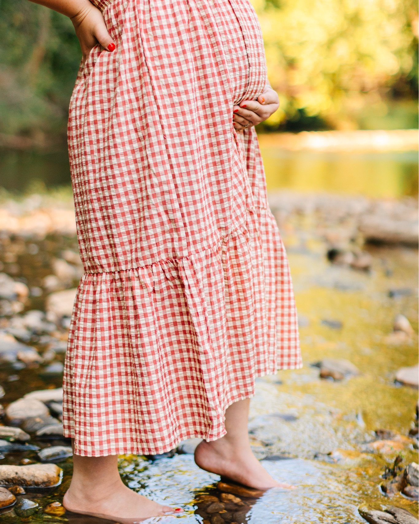 This red gingham maxi dress is what late Summer/early Fall maternity photo session DREAMS are made of!! 😍 It worked out so well for this little maternity session by the river! If you’re pregnant or even postpartum and looking for a bump friendly and nursing friendly dress, this one is so comfy and so forgiving while still being flattering!

#LTKmomlife #LTKBump #LTKootd